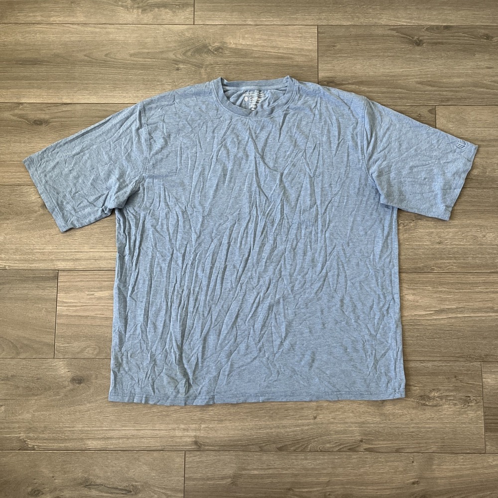 Coolibar Mens 2XL T Shirt Light Blue Short Sleeve